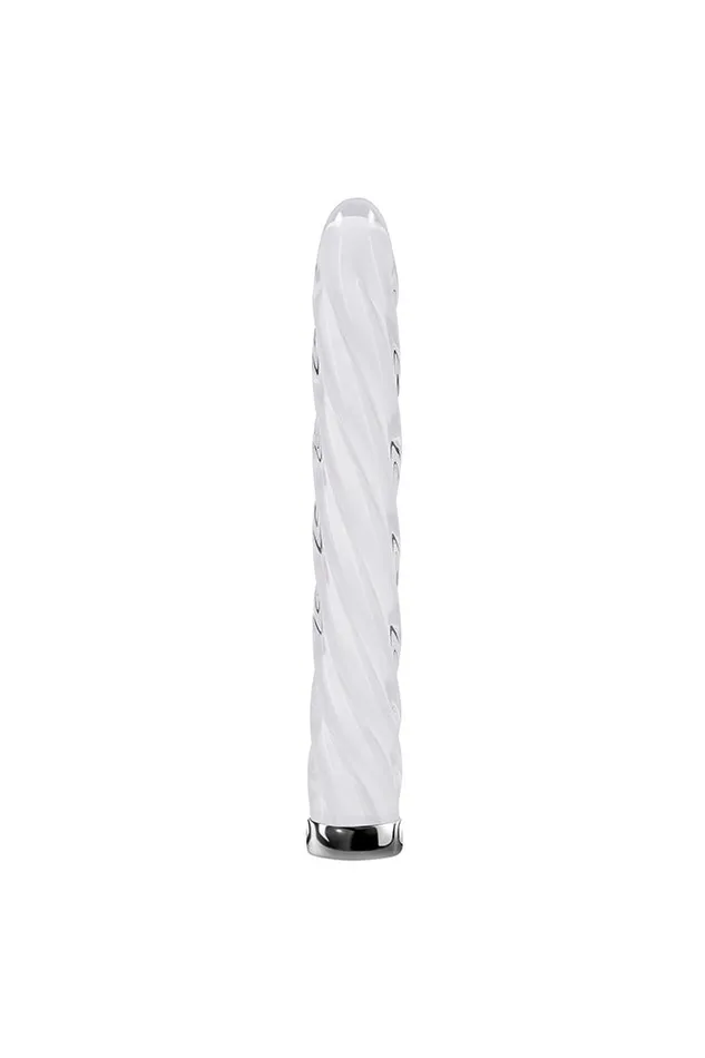 Playboy In A Twist Glass Vibrator ClearWhite Evolved Female Sex Toys