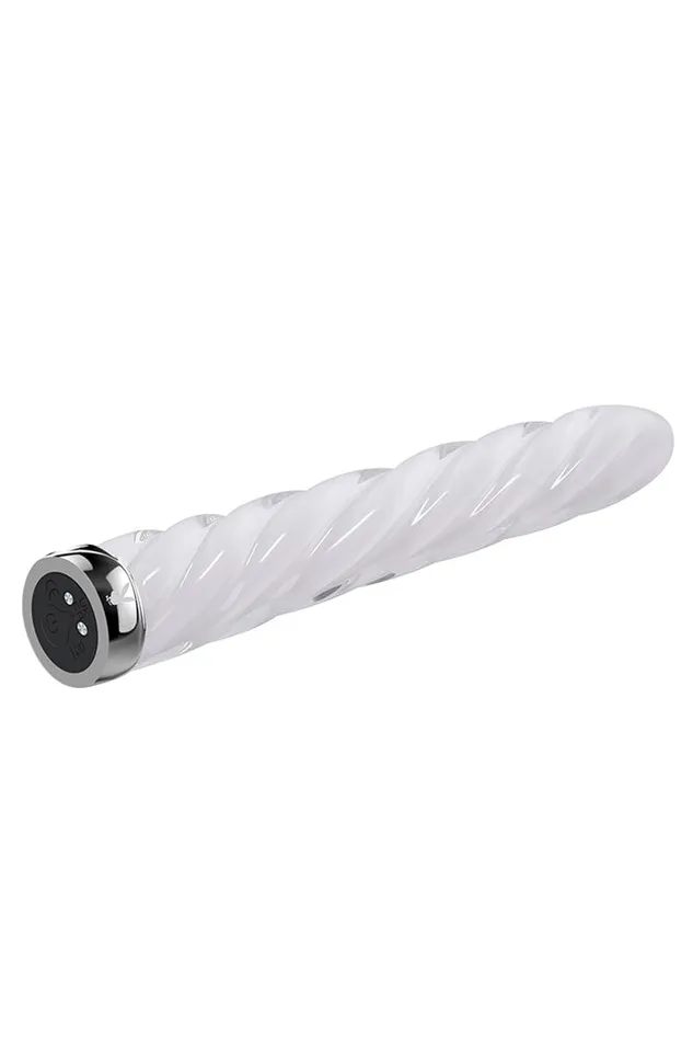 Playboy In A Twist Glass Vibrator ClearWhite Evolved Female Sex Toys