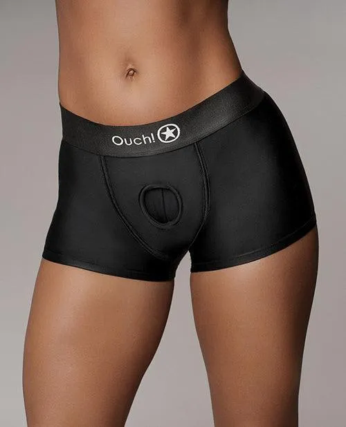 Shots America LLC Shots Ouch Vibrating Strap On Boxer Black Anal