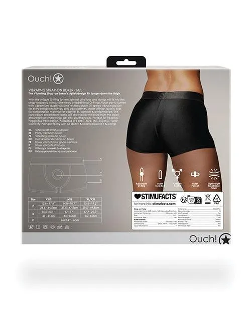 Shots America LLC Shots Ouch Vibrating Strap On Boxer Black Anal