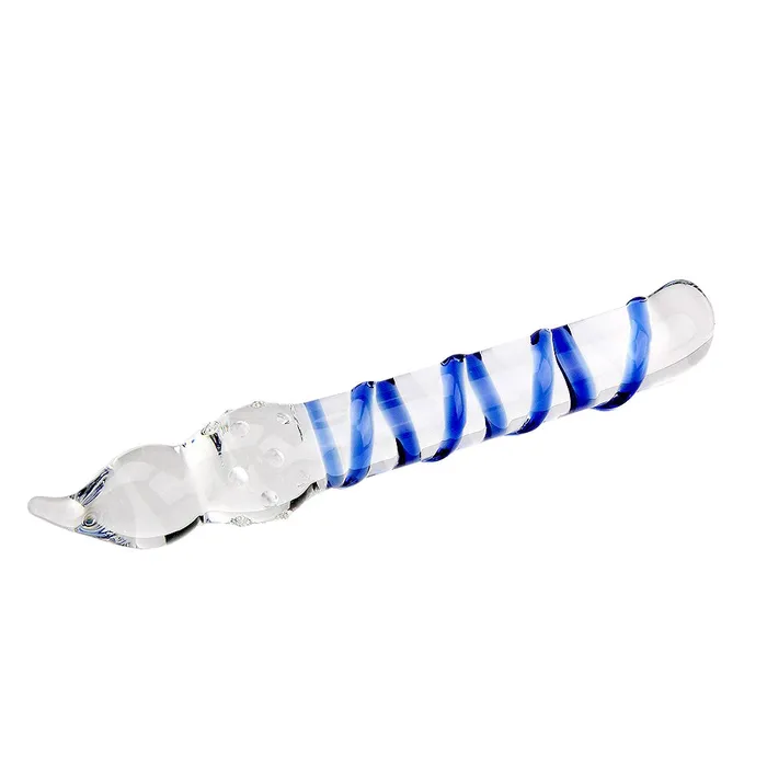 Anal Love Plugs Ribbed Anal Blue Glass Dildo Anal Love Plugs Ribbed Anal Blue Glass Dildo