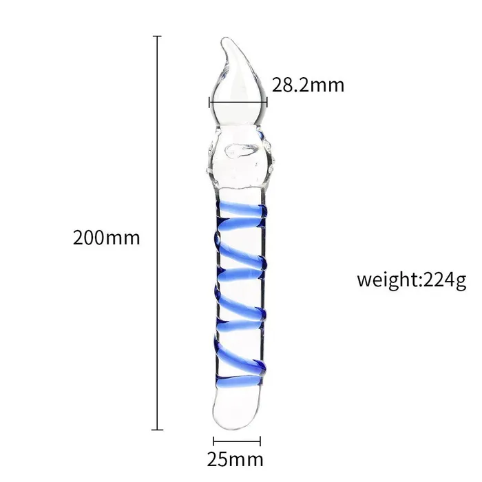 Anal Love Plugs Ribbed Anal Blue Glass Dildo Anal Love Plugs Ribbed Anal Blue Glass Dildo