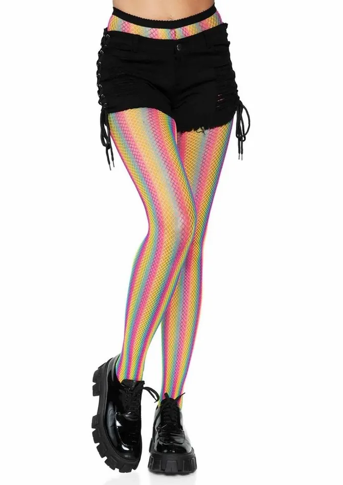 Leg Avenue Neon Rainbow Striped Fishnet Pantyhose Leg Avenue Female Sex Toys Leg Avenue Neon Rainbow Striped Fishnet Pantyhose Leg Avenue Female Sex Toys
