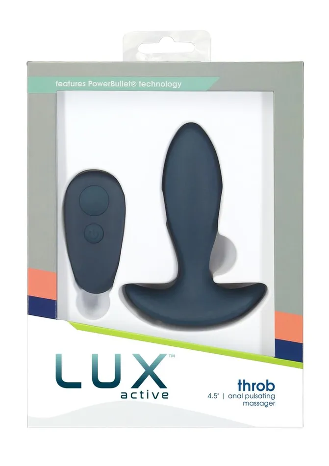 Lux Active Throb Silicone Rechargeable Anal Pulsating Massager with Remote Control Lux Active Female Sex Toys