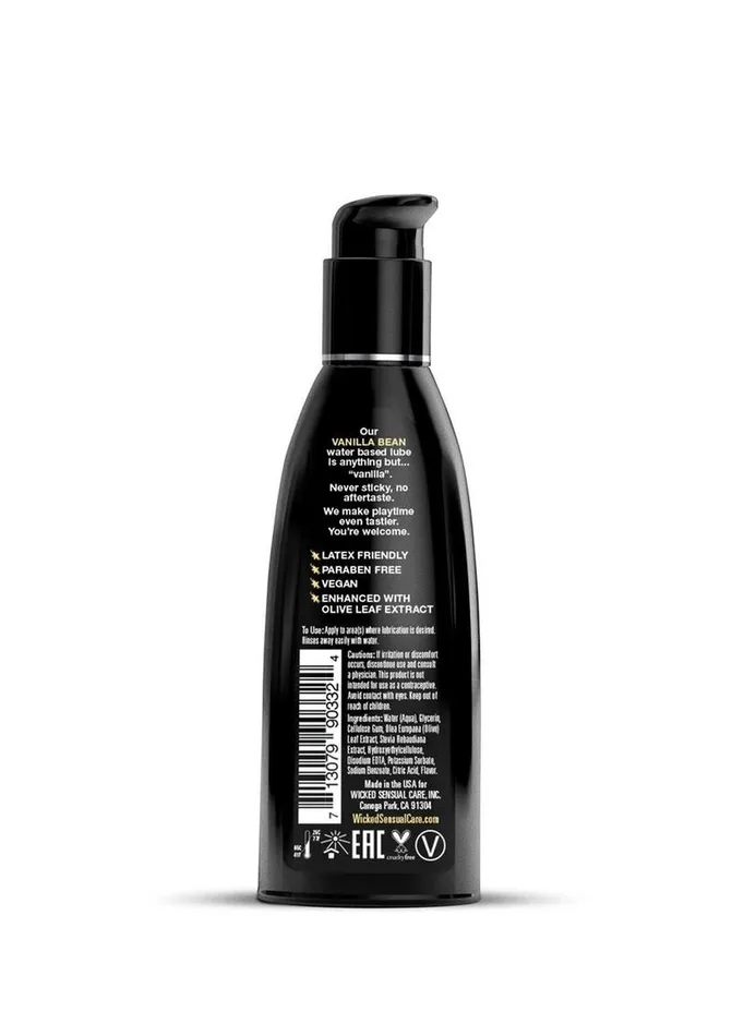 Wicked Aqua Dildos Wicked Aqua Water Based Flavored Lubricant Vanilla Bean
