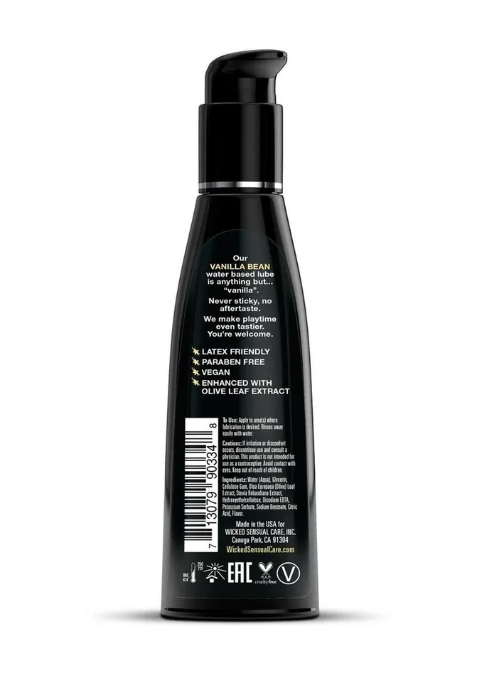 Wicked Aqua Dildos Wicked Aqua Water Based Flavored Lubricant Vanilla Bean